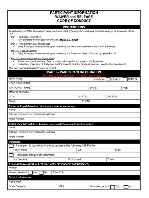 Participant’s Release Form